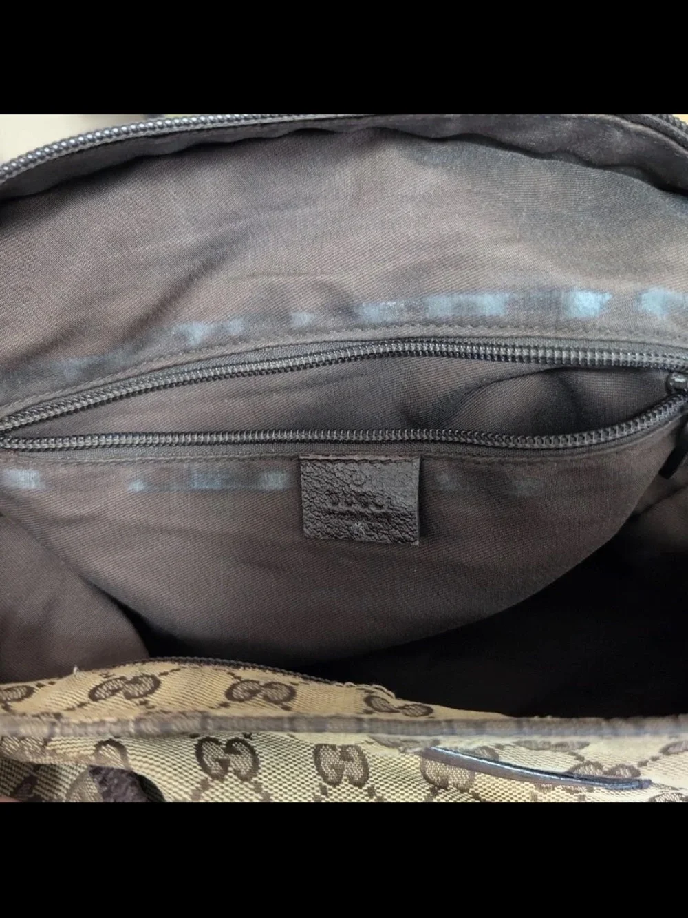 Gucci Beige & Brown Monogram Messenger Bag